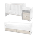 Bed TREND PLUS NEW white+light oak Variant B /teen bed; baby bed&cupboard/ *The bed can be used by two children at the same time